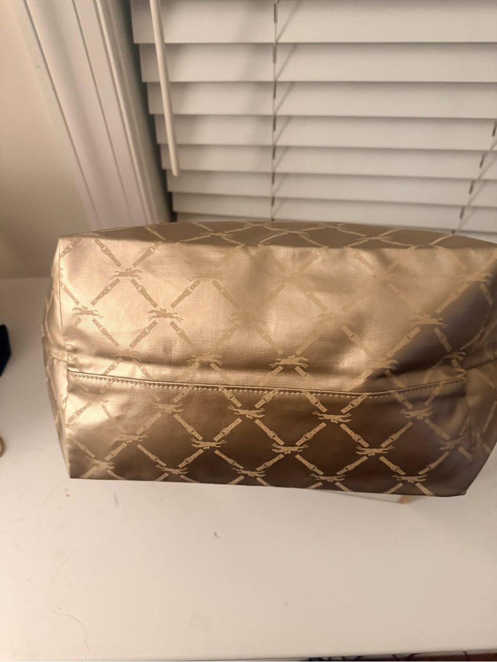 ✨RARE Longchamp LM Metal Le Pliage Large Tote - Metallic Gold✨ - Picture 5 of 7